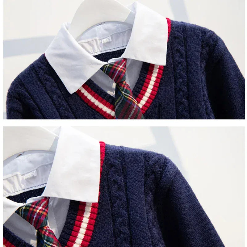 Girls’ Preppy School Uniform Set