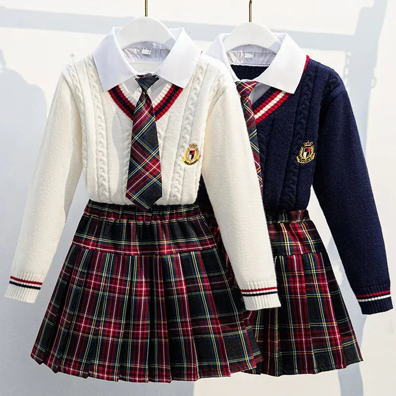 Girls’ Preppy School Uniform Set