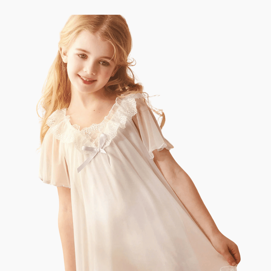 princess dress nightgown UAZNegozio Women Girl Long Sleeve Princess Nightgown Lace Sheer Sleeping Dress Elegant Night Dress White at Amazon Women's Clothing store