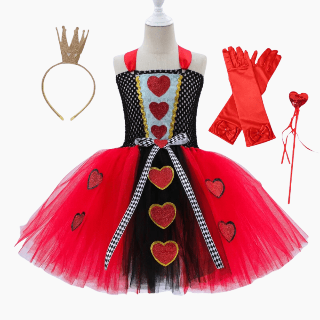 queen of hearts costume short dress Toddler Queen of Hearts Costume Girls 2T-3T