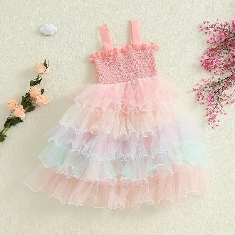 Girls Rainbow Tutu Dress