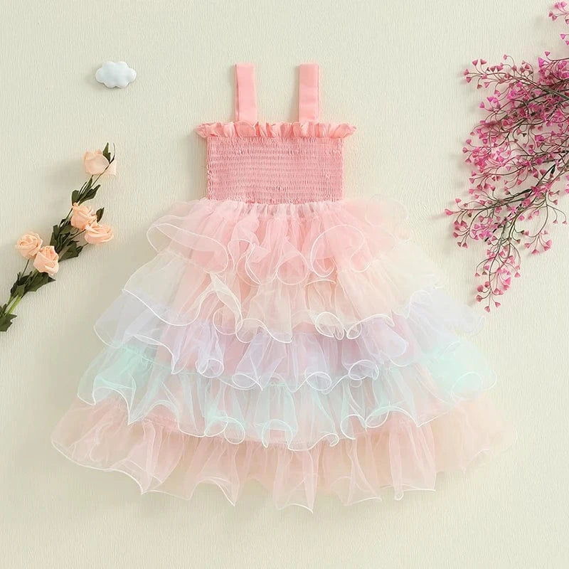 Girls Rainbow Tutu Dress