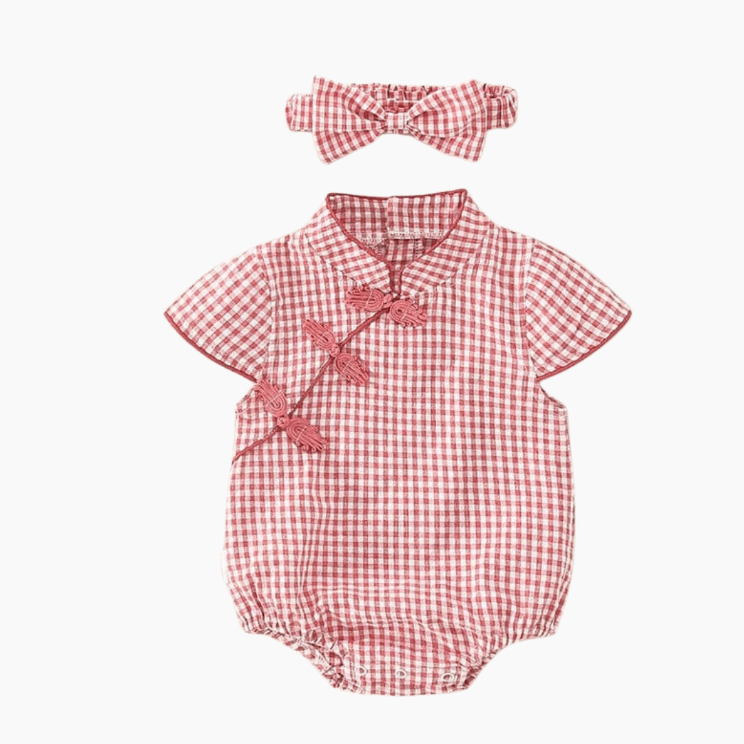 Girls Romper with Matching Headband