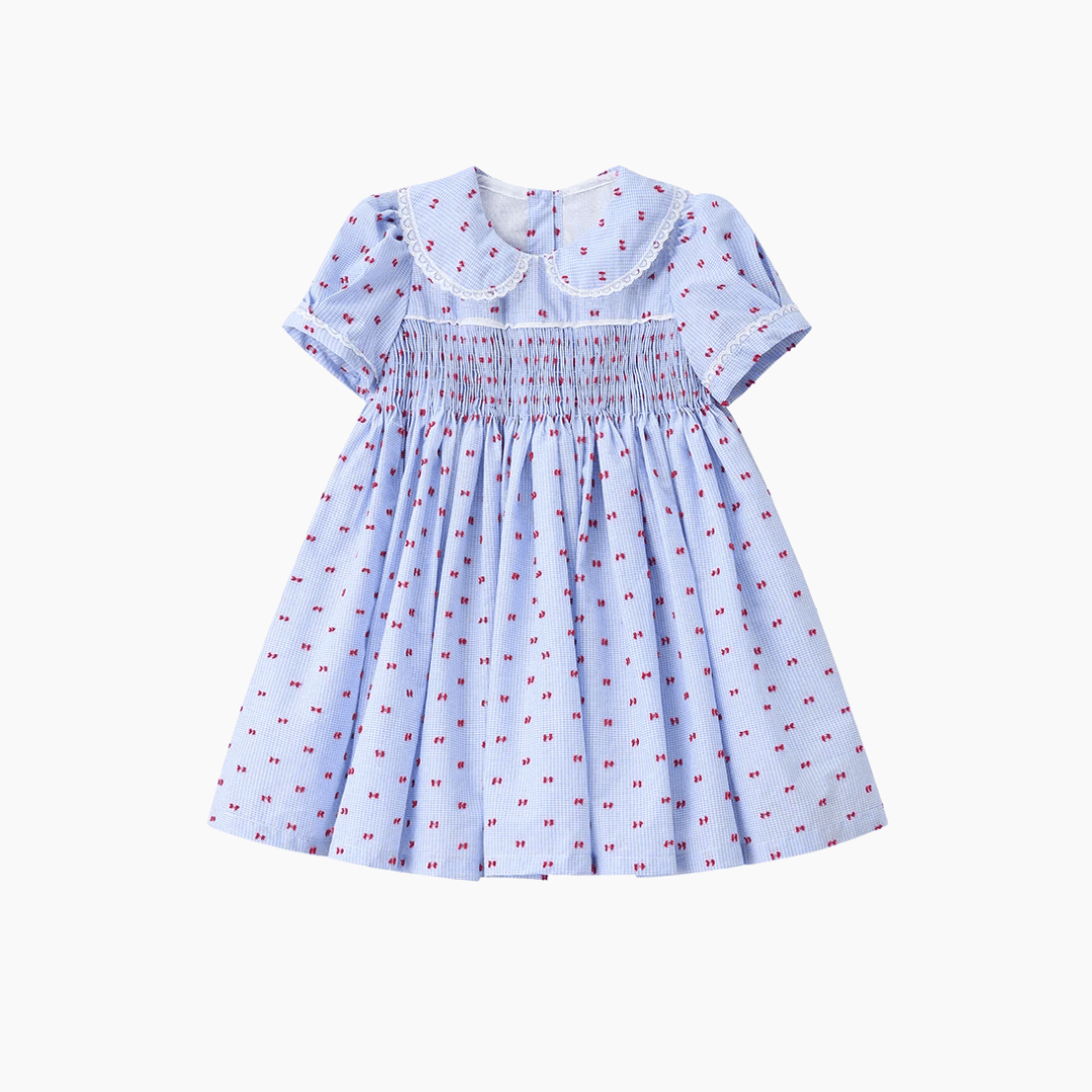 Girls' Smocked Dress with Peter Pan Collar
