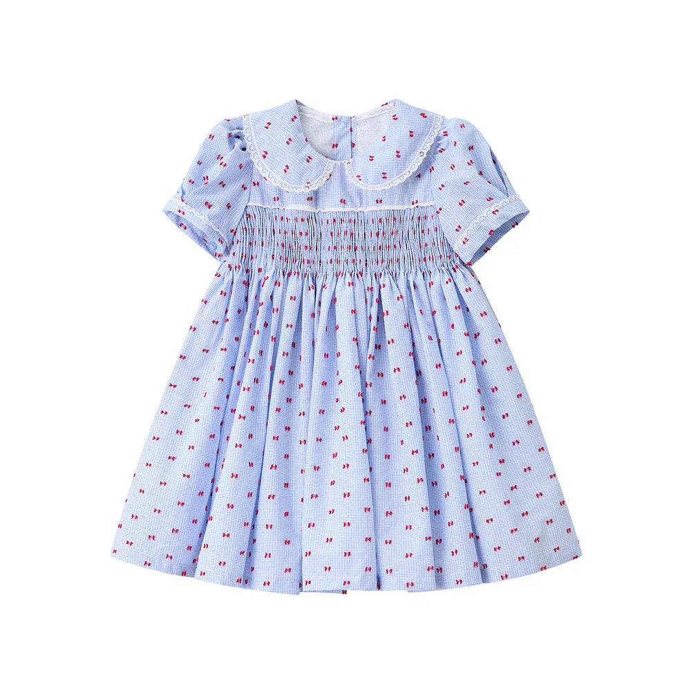 As Show / 12M Girls' Smocked Dress with Peter Pan Collar