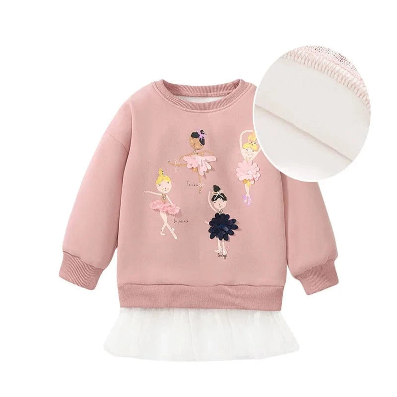 T22057 Fleece / 2T Girls Sweatshirts With Fleece