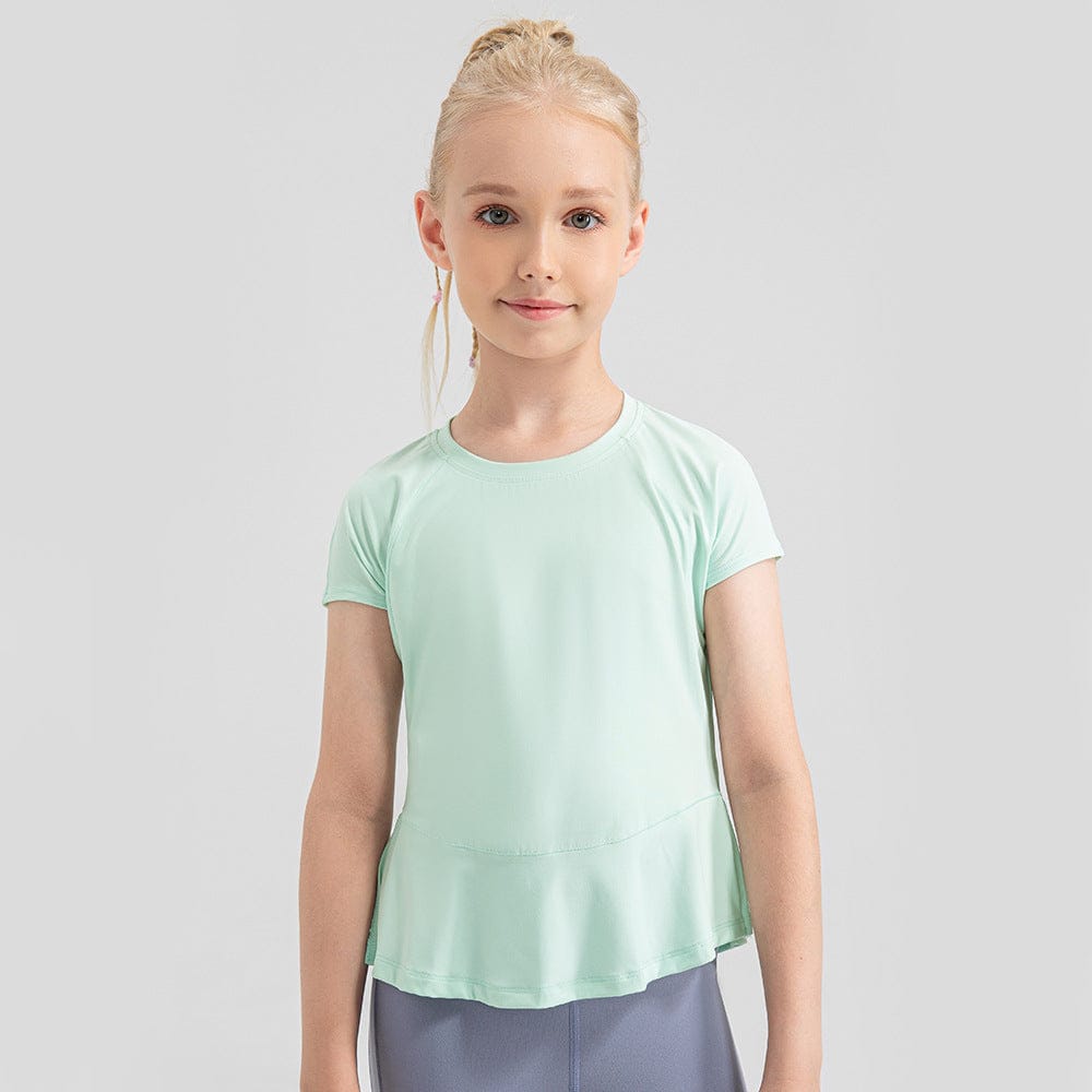 Aqua Green / 5-6T Girls' Ultra Light Breathable Sports Tee