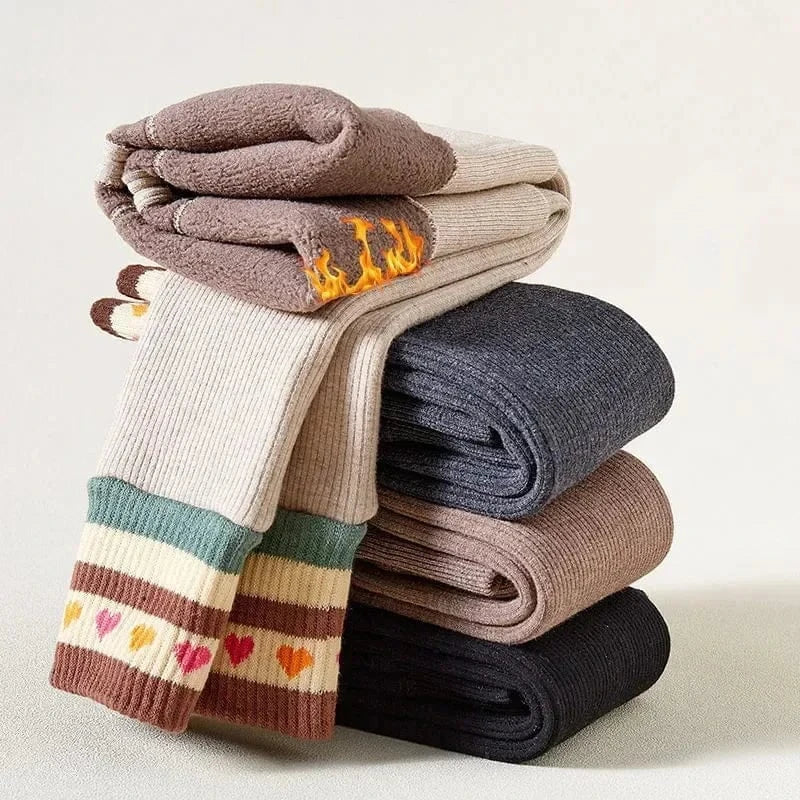 Girls’ Winter Warm Stripe Leggings