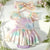 Gradient Purple / 0-1M Gradient Pleated Skirt with Matching Headband