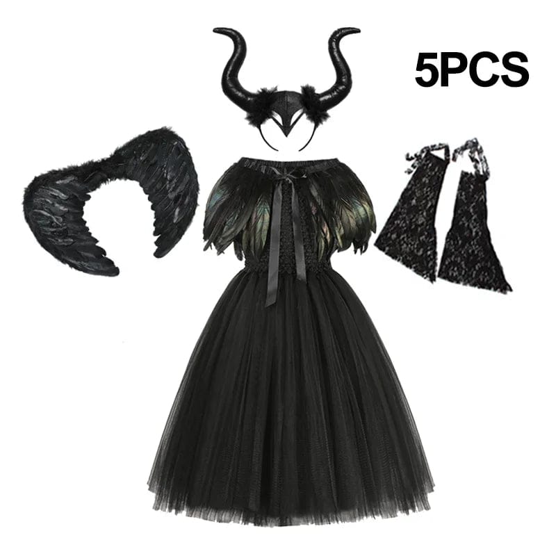 Maleficent Set4 / 6-7T Halloween Maleficent Costume