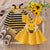 Yellow / 0-3M Halloween Outfit Long Flying Sleeve