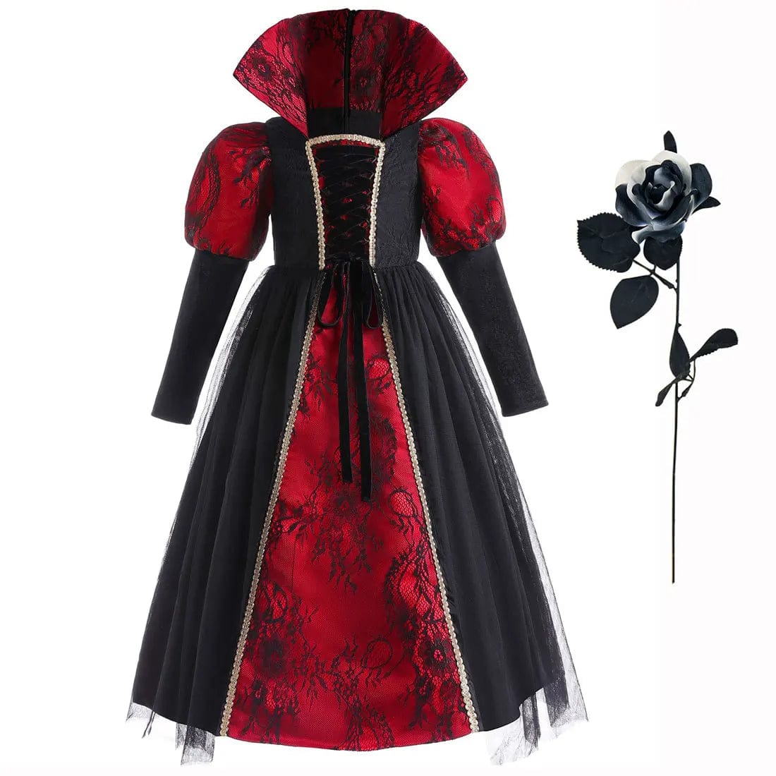 Halloween Vampire Gothic Long Dress, Vampire Suit 01 / 3-4T