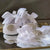 White Bow with Pearl Accent / 0-6M Handmade Baby Girl Christening Shoes
