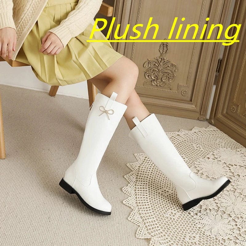 White with plush / 26 High Boots