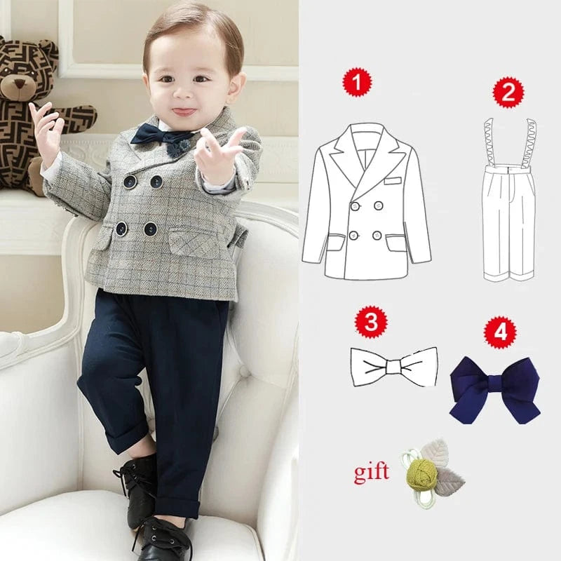 4 Pcs Suit Set / 9M High Quality Boys 4 Piece Suit