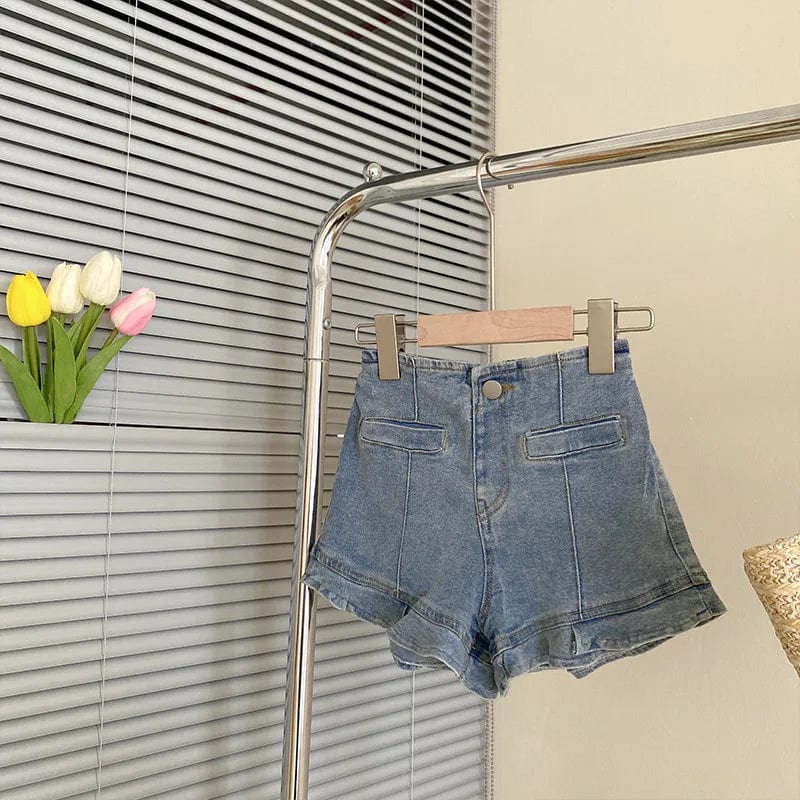 denim short / 2-3years Hollow Crochet Knitting Shirt