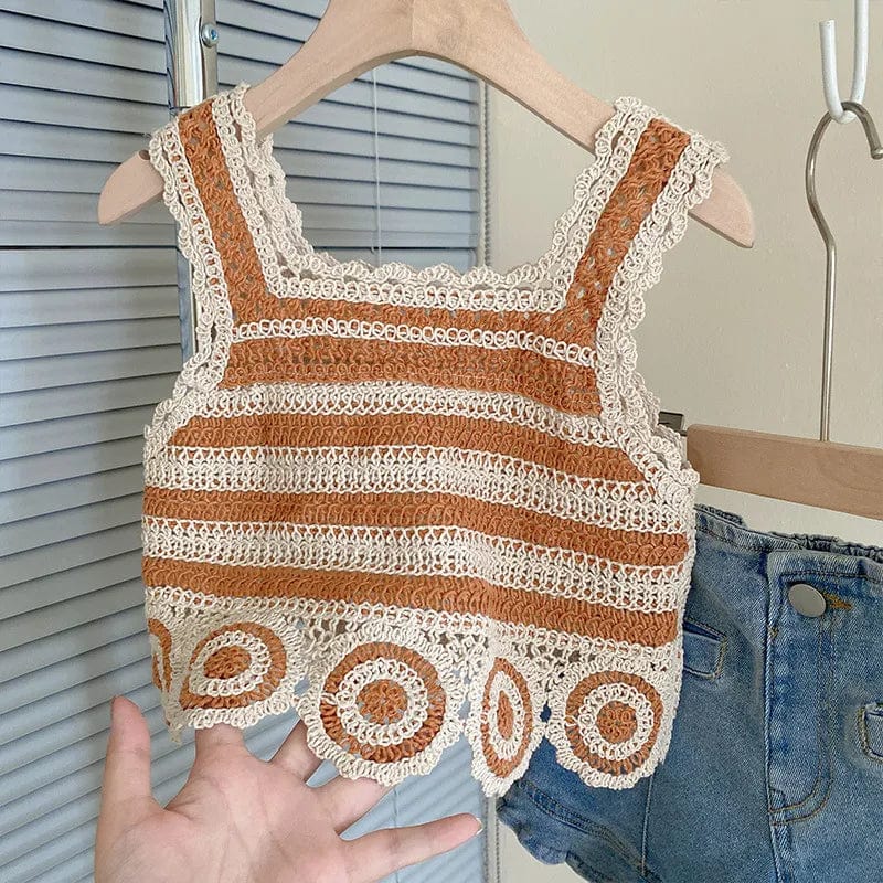 vest / 2-3years Hollow Crochet Knitting Shirt