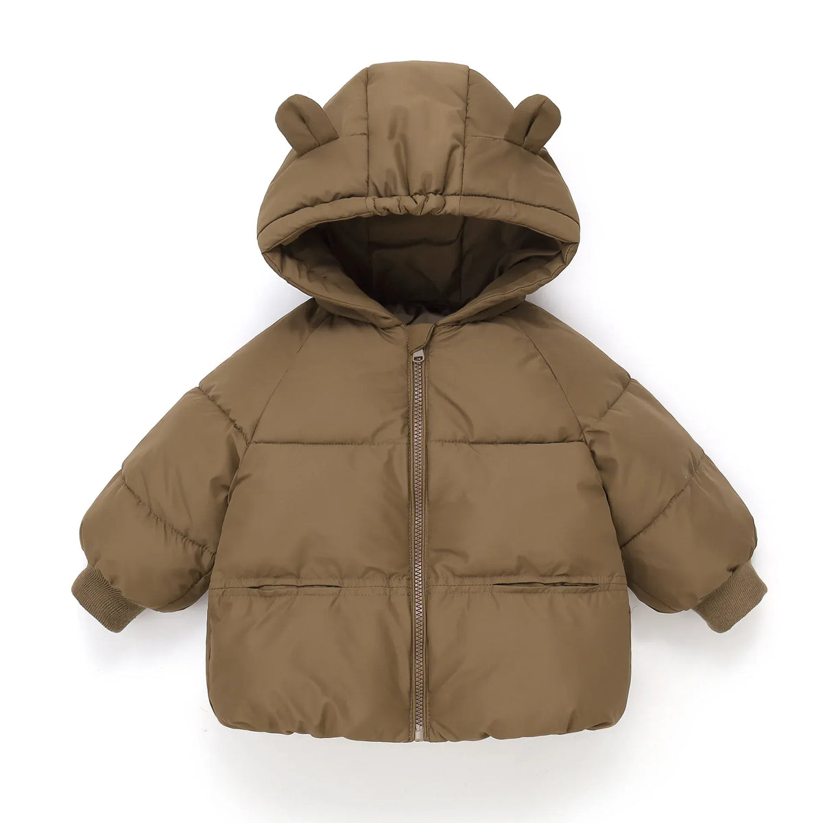 Coffee / 24M Hooded Puffer Cotton Coat for Kids