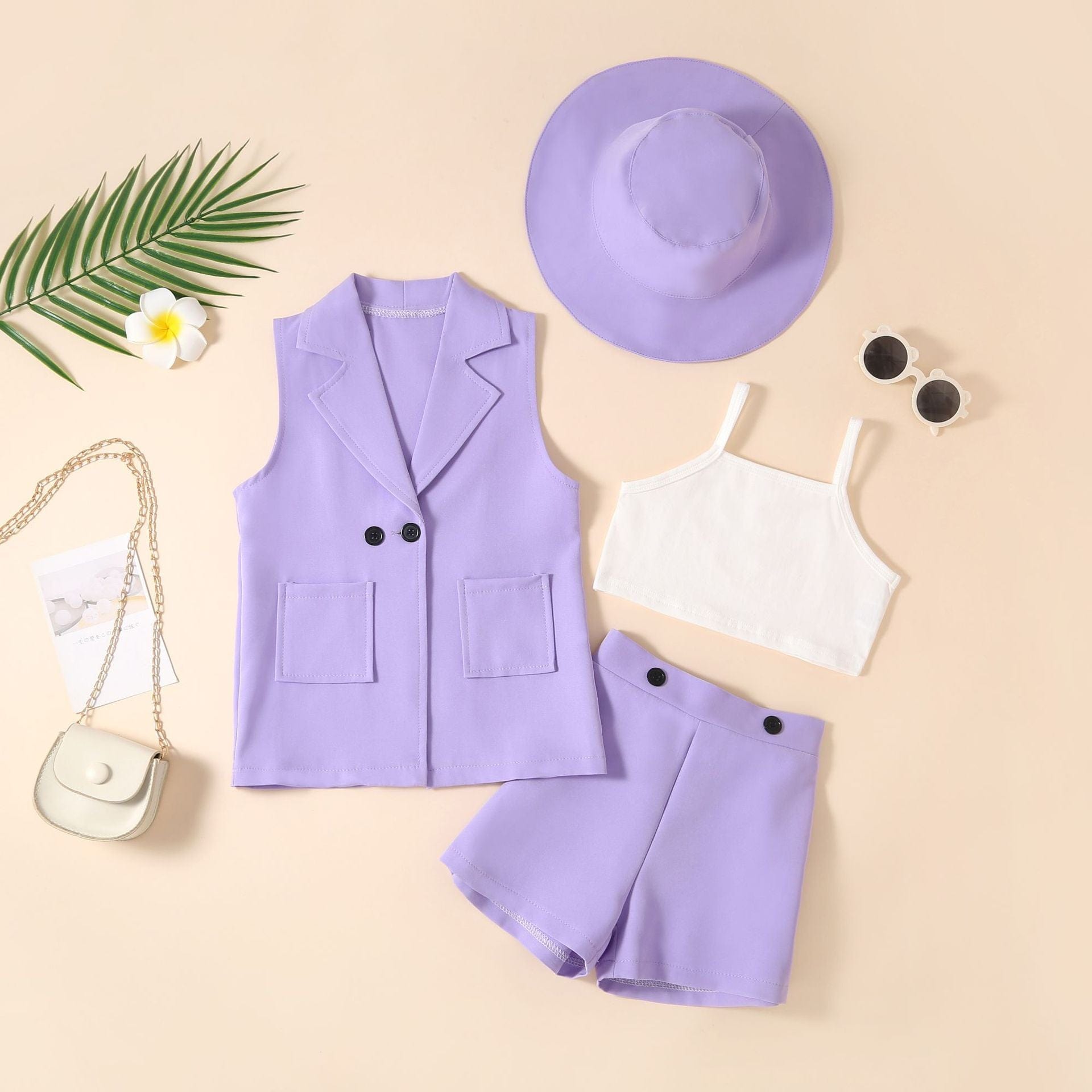 Lavender / 90(1T-2T) Hot Pin Outfits For Spring And Summer