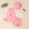 Pink / 90(1T-2T) Hot Pin Outfits For Spring And Summer