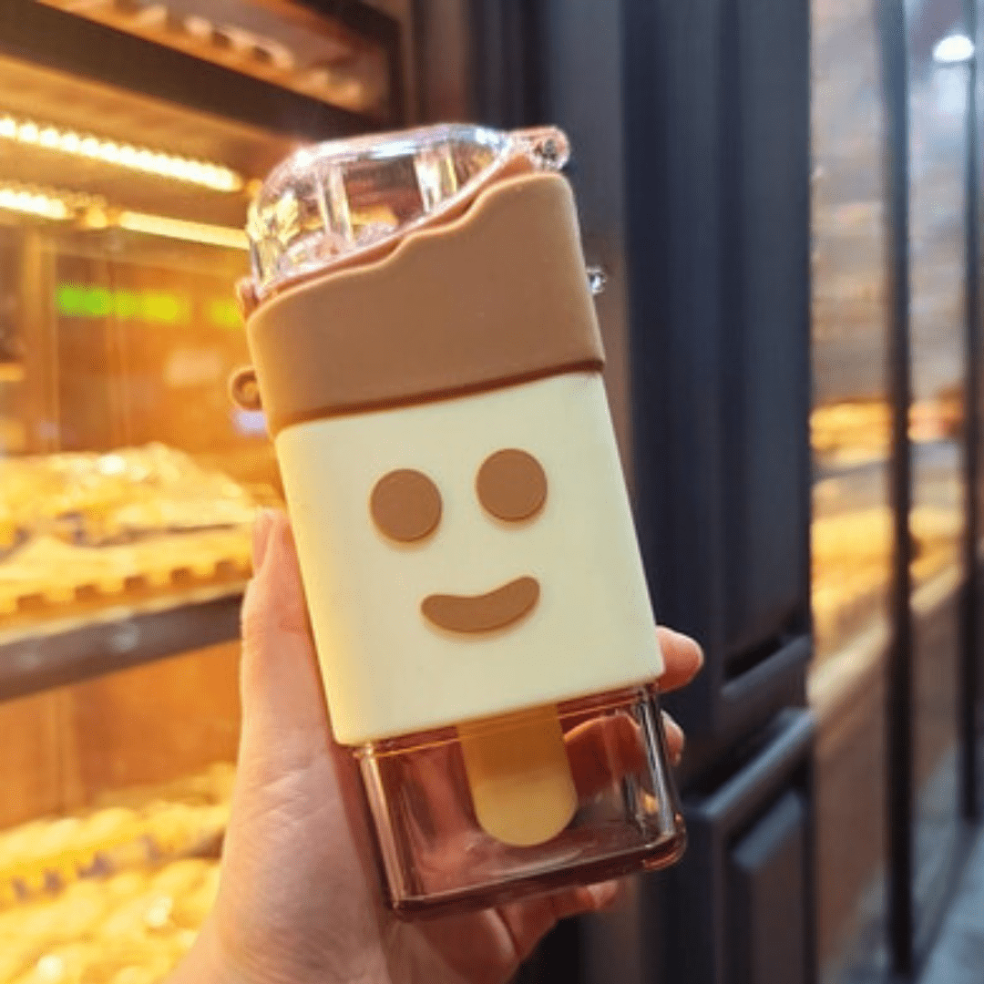 Accessories Ice Cream Water Bottle With Straw