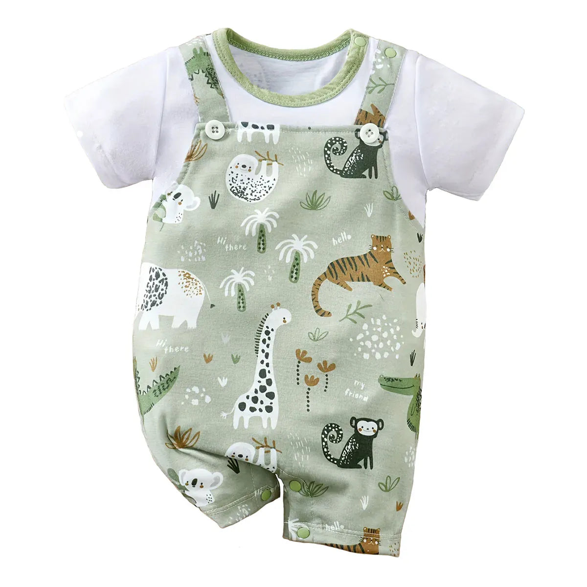 Animal Printed / 0-3M Infant Jungle Animal Romper
