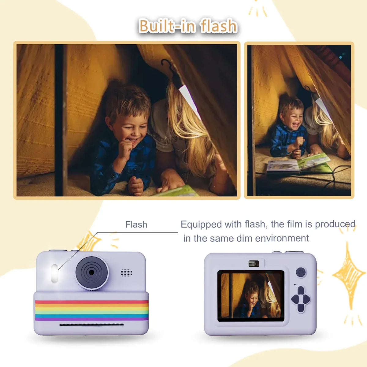 Instant Print Kids Camera with 2.8" Screen & Dual Lens