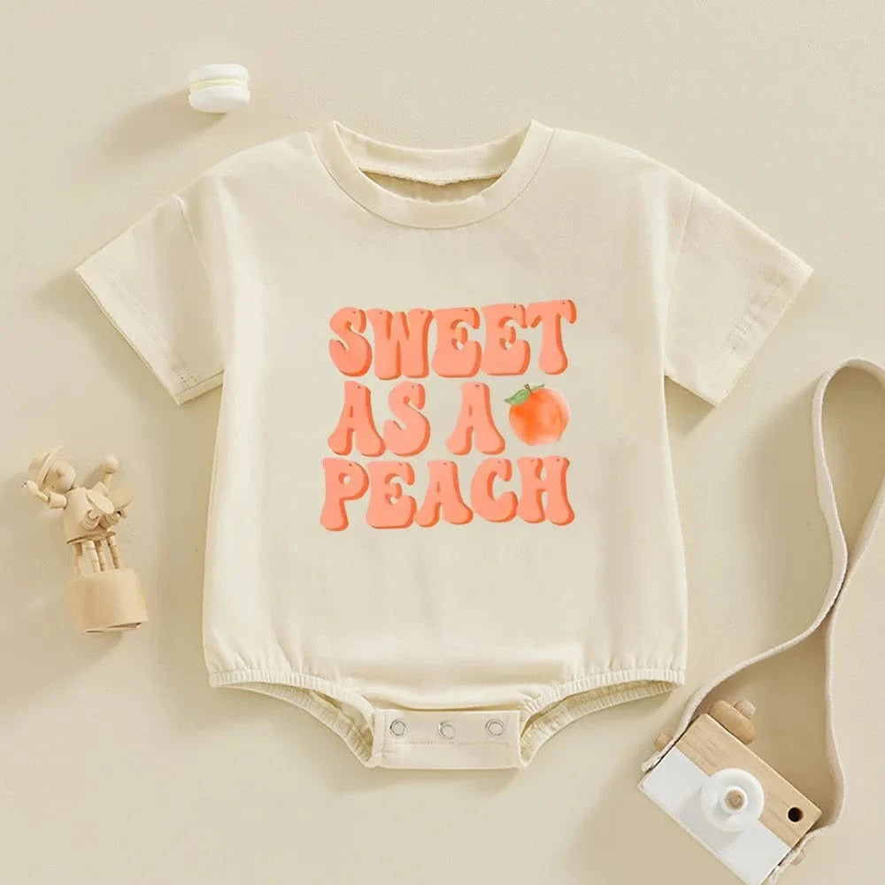 D / 6M Just Peachy Baby Romper
