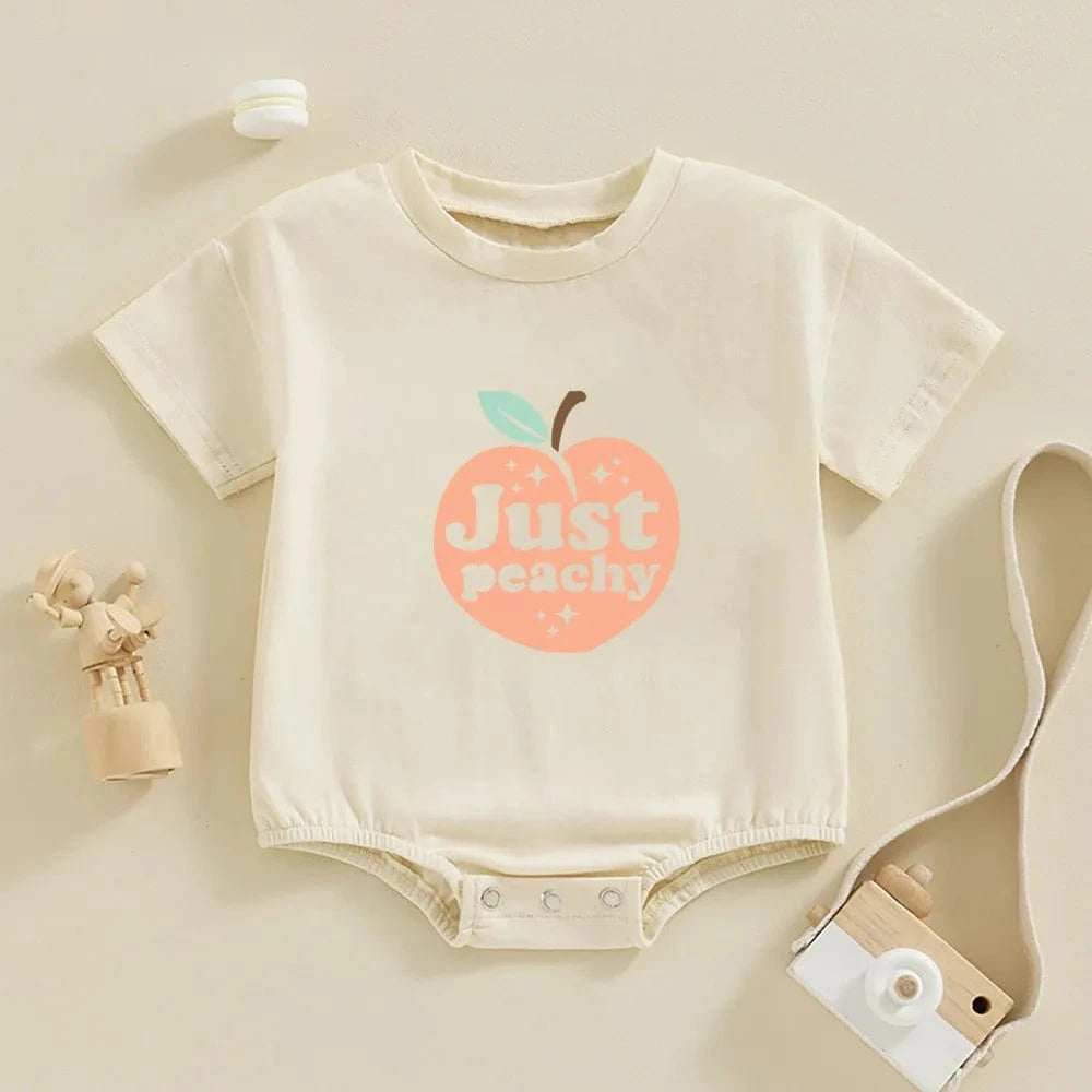 B / 6M Just Peachy Baby Romper