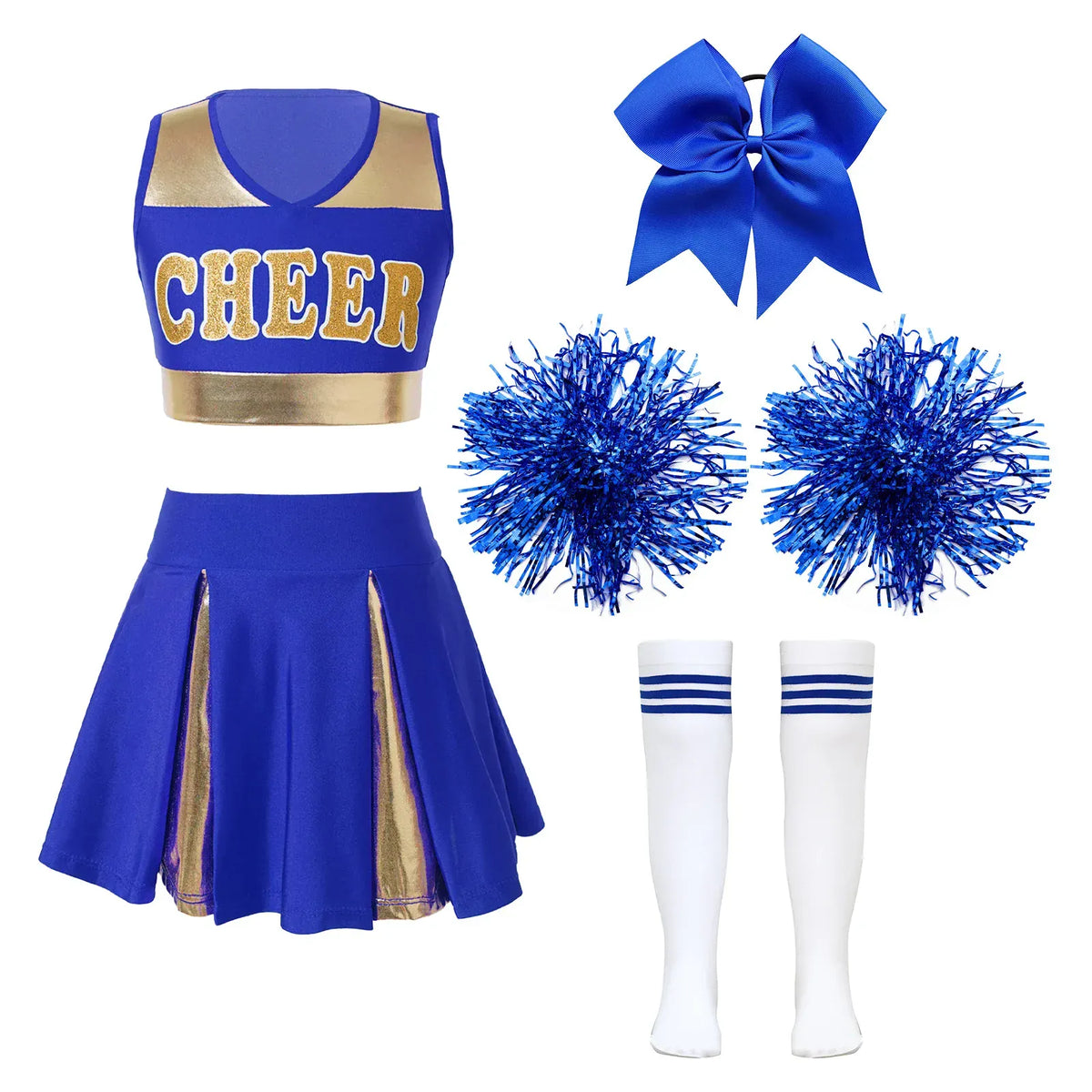 Blue B / 6T Kids Cheerleader Uniform Outfit