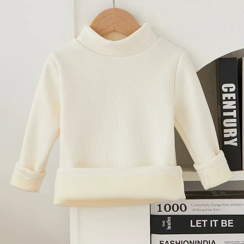 Off-White / 2T Kids' Cozy Turtleneck Long Sleeve Tee
