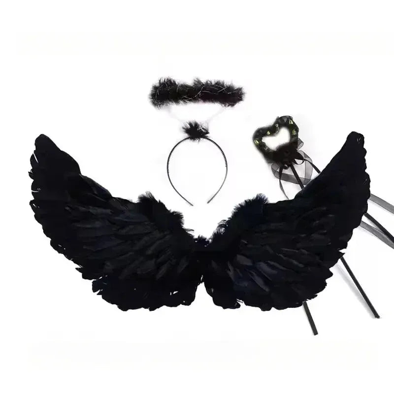 Black / One Size Kids Fairy Wings Costume Set