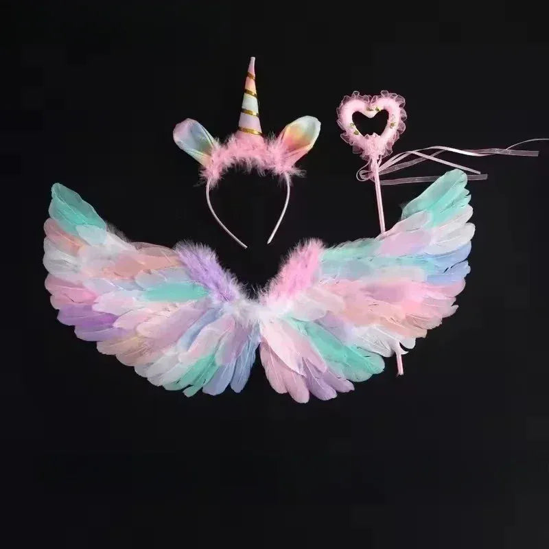 Pink / One Size Kids Fairy Wings Costume Set