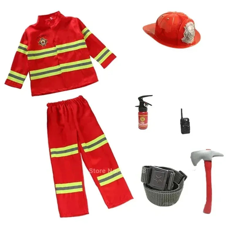 Firefighter Costume with Tools / 3T Kids Firefighter Costume