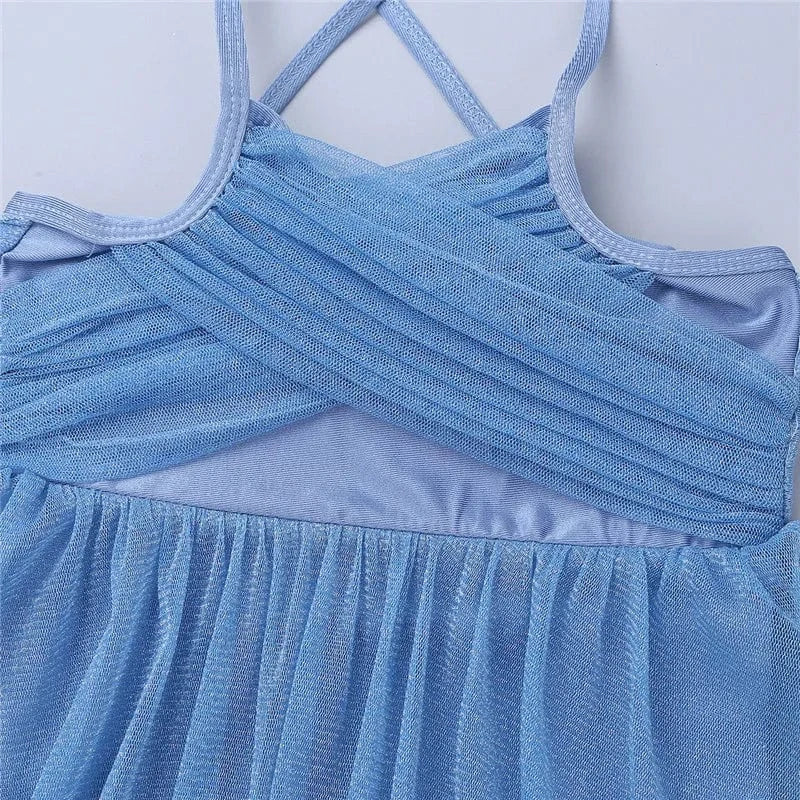Kids Girls Glittery Mesh Lyrical Dance
