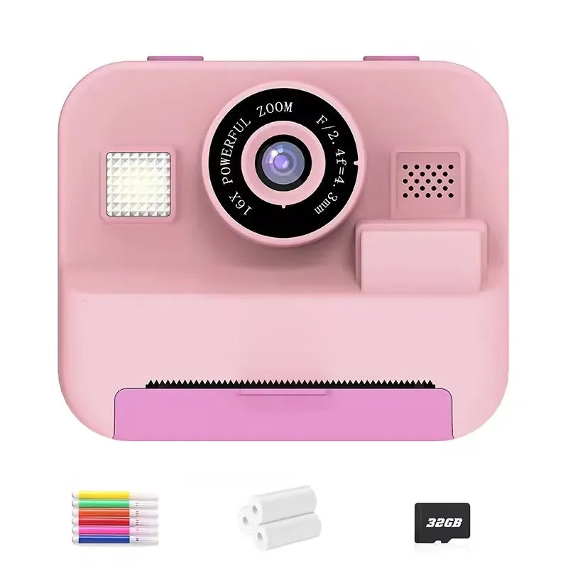 Pink Kids Instant Print Camera
