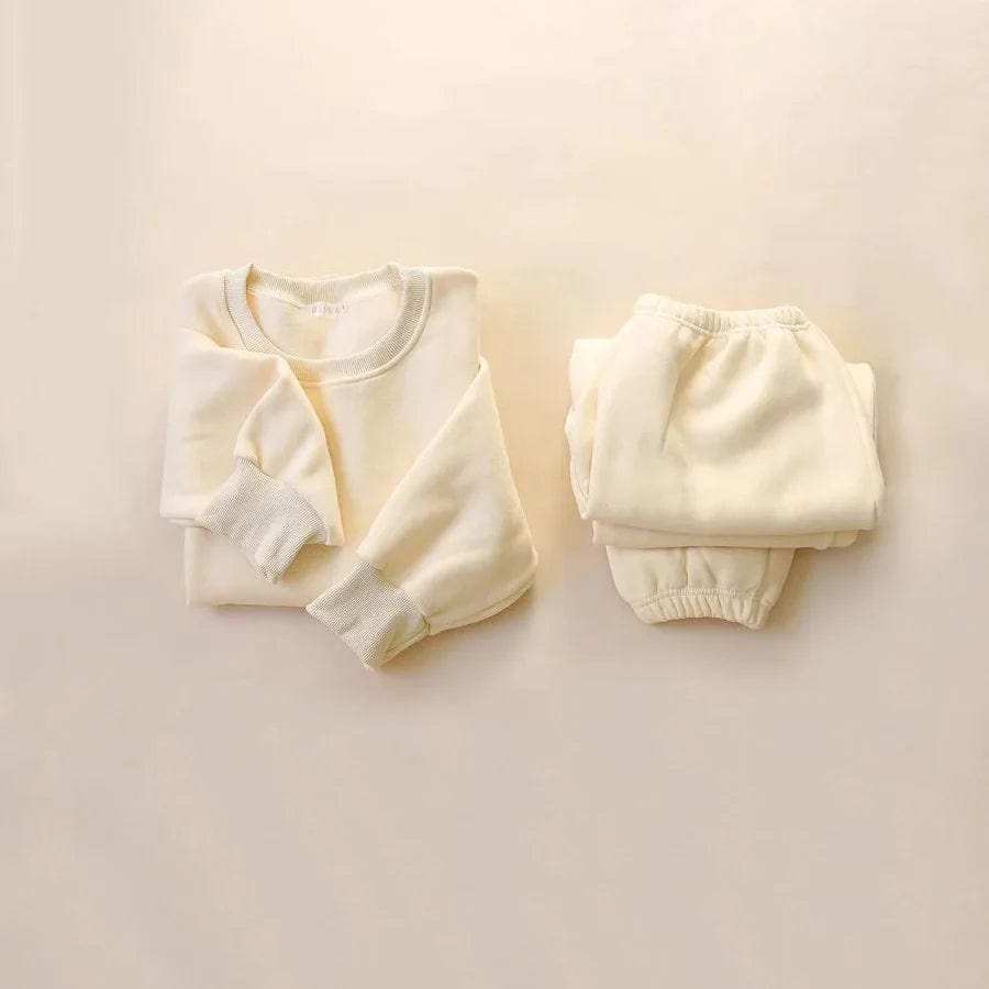 o-neck Cream White / 5-6T Kids Sportswear Suits