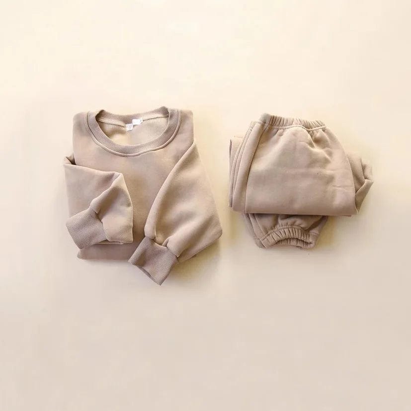 o-neck Khaki / 3-4T Kids Sportswear Suits