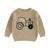 Khaki / 0-3M Kids Tractor Print Knit Sweater