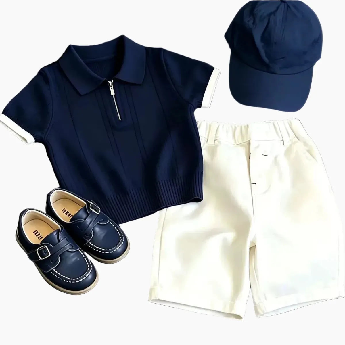 Kids Unisex Short Sleeve Top & Casual Shorts 2-Piece Set