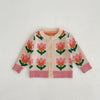 as picture / 6-9M  66 Knitted Sweater Flower Coat Romper Suit