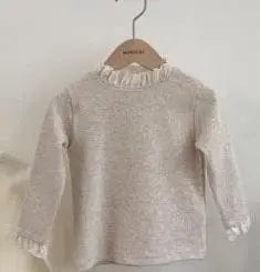 Auburn / 9M Lace collar princess bottom shirt