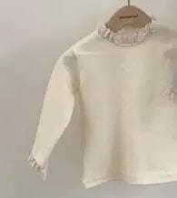 Beige / 9M Lace collar princess bottom shirt
