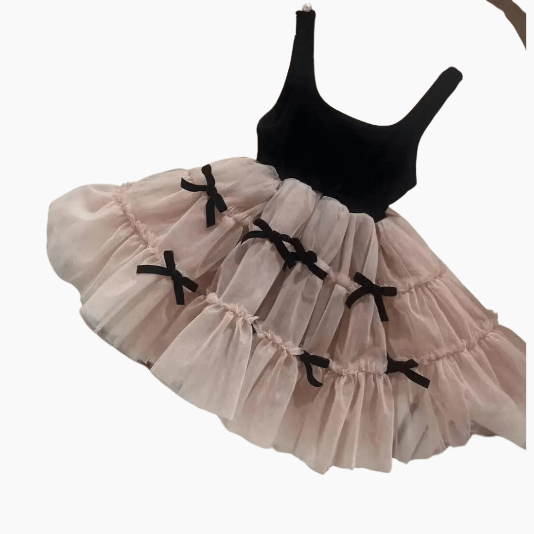 Layered Tulle Dress with Bows