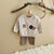 Beige / 9M Letter Pattern Long Sleeve Top and Pants