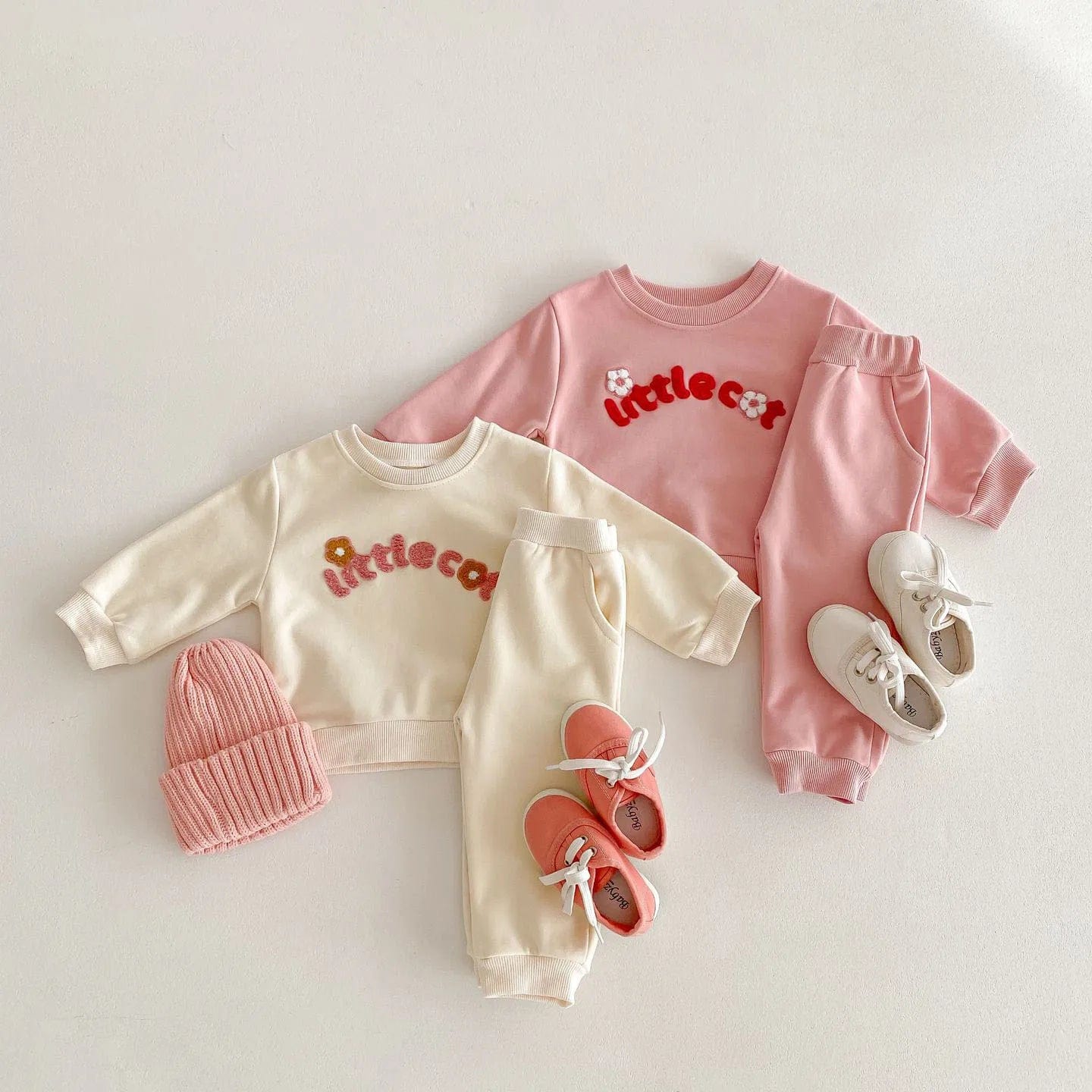 Letter Print Hoodie Suit O-Neck