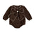 Brown / 0-3M Long Sleeve Bow Romper