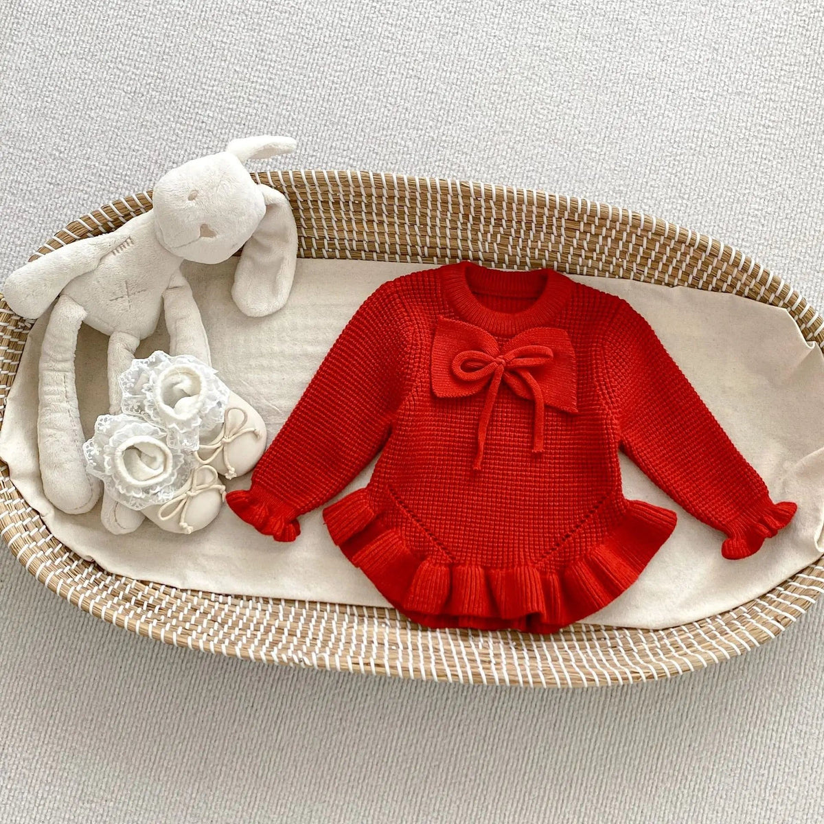 red / 6M Long Sleeve Knit Bodysuit
