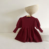 red / 6-12M Long Sleeve Princess Girls Sweater Dress