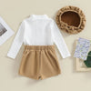 Long Sleeve Ribbed Knit Tops + Shorts Skirt